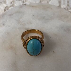 Silpada Gold Ring with Turquoise Stone